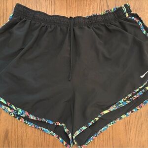 Nike Black Women's Athletic Shorts with Multicolor Trim